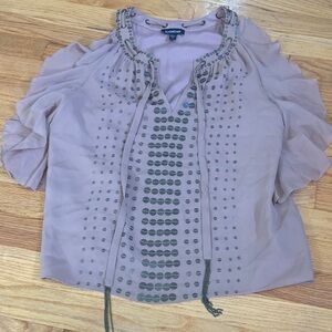 Chic Blouse with Bead Accents
